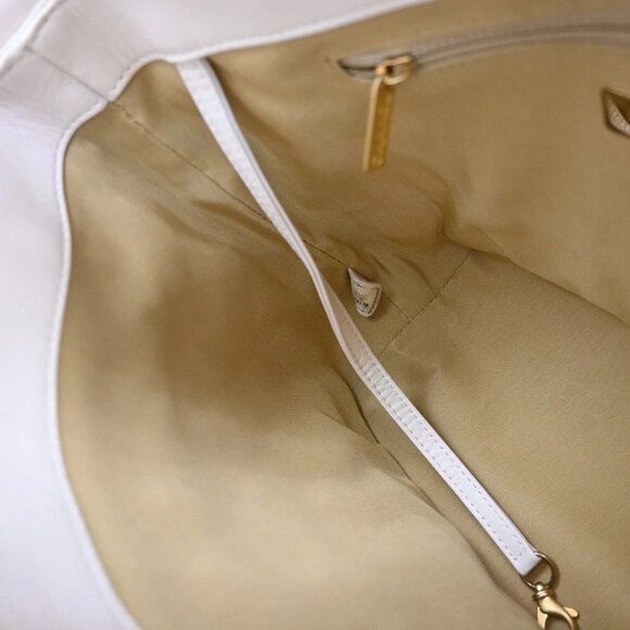 CHANEL CC Logo 2Way Glazed Shoulder Bag Leather White 620RF580 - Picture 12 of 15